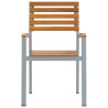 Silla de jardín apilable  Gris. marrón Acero. madera Tamaño estándar 5