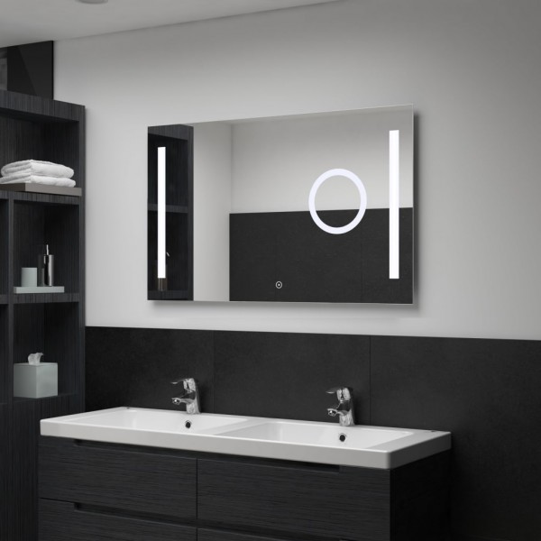 Espejo de pared de baño con LED y sensor táctil 100x60 cm D