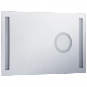 Espejo de pared de baño con LED y sensor táctil 100x60 cm H
