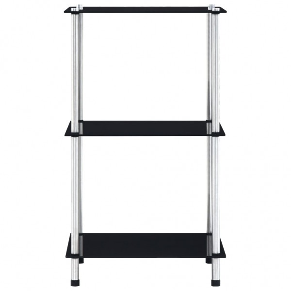 Estantería 3 niveles cristal templado negro 40x40x67 cm M 3