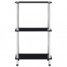 Estantería 3 niveles cristal templado negro 40x40x67 cm 3