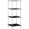 Estantería 4 niveles cristal templado negro 40x40x100 cm 1