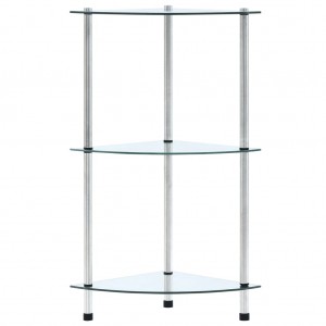 Estantería 3 niveles cristal templado transparente 30x30x67 cm H