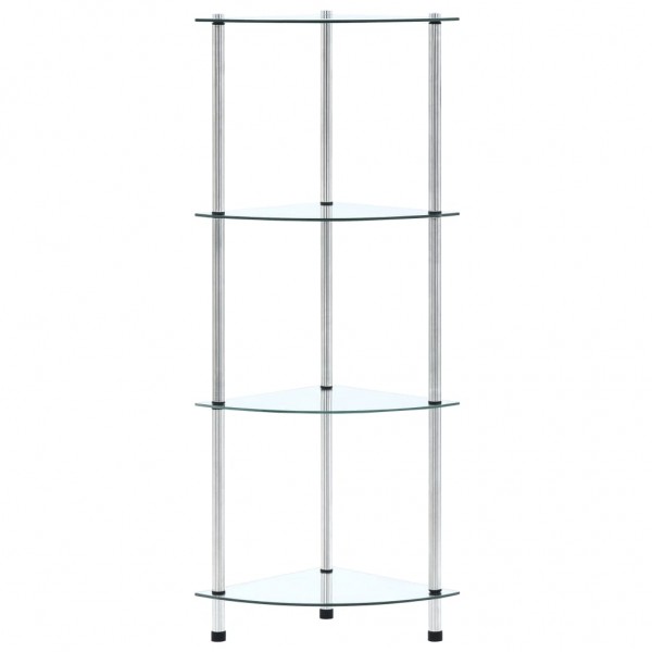 Estante 4 prateleiras 30x30x100 cm vidro temperado transparente M 3