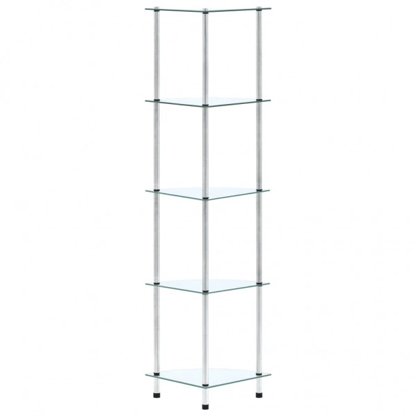 Estantería 5 niveles cristal templado transparente 30x30x130 cm M 2