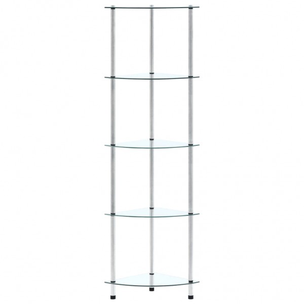 Estantería 5 niveles cristal templado transparente 30x30x130 cm M 3