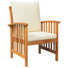 Conjunto de Lounge para Jardim com 3 Peças e Almofadas em Madeira de Acácia Sólida 5