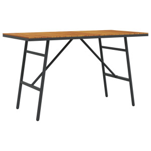 Mesa de Jantar - Preto. 110x55x62 cm. Feita de Madeira de Acácia Sólida H