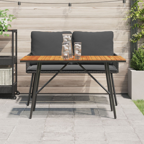 Mesa de Comedor  Negra 110x55x62 cm en Madera Maciza de Acacia M 4