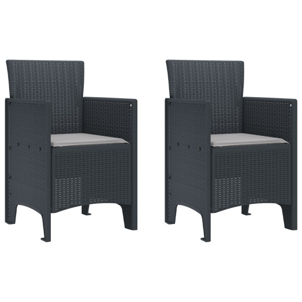 Cadeiras de Jardim da 2 pcs Antracite Polirattan M 2