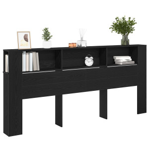 Cabeceira Cabinet  Preto Carvalho 220x18.5x104.5 cm H