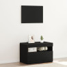 Mueble de TV  con luces LED Negro Roble 60x35x40 cm de madera 1