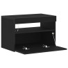 Mueble de TV  con luces LED Negro Roble 60x35x40 cm de madera 4