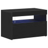 Mueble de TV  con luces LED Negro Roble 60x35x40 cm de madera 5