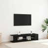 Mueble para TV  con luces LED en color negro y roble. de 135x39x30 cm. hecho de madera 1