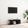 Armário de TV  com Luzes LED Carvalho Preto 90x39x30 cm Madeira Ingenere 1