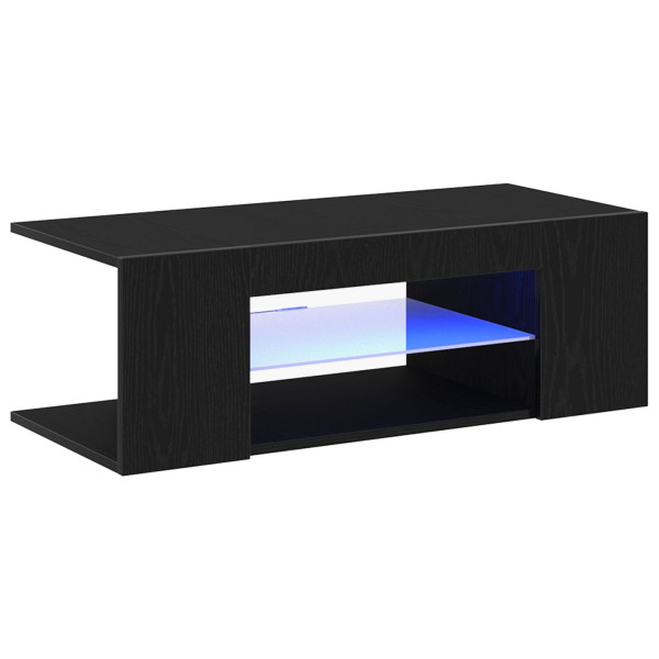 Mueble de TV  con luces LED en roble negro. 90x39x30 cm. de madera elaborada M 2