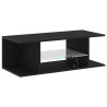 Armário de TV  com Luzes LED Carvalho Preto 90x39x30 cm Madeira Ingenere 5