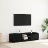 Mueble de TV  con luces LED. negro y roble. 140x40x35.5 cm. de madera 1
