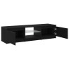 Mueble de TV  con luces LED. negro y roble. 140x40x35.5 cm. de madera 4