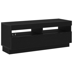 Mueble de TV  con luces LED Negro y Roble 100x35x40 cm de Madera H