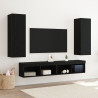 Gabinetes de TV de pared  2 pcs Negro Roble 30.5x30x90 cm Madera 1
