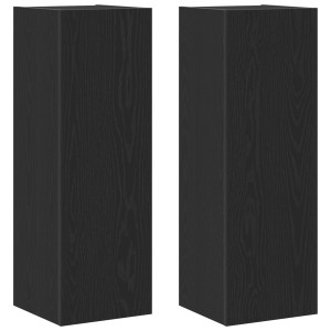 Gabinetes de TV de pared  2 pcs Negro Roble 30.5x30x90 cm Madera H