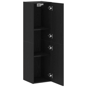 Cabinet de TV  Negro Roble 30.5x30x110 cm Madera Ingenierizada H