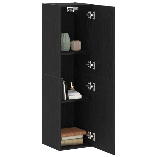 Cabinet de TV  Negro Roble 30.5x30x110 cm Madera Ingenierizada M 3