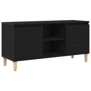 Mueble de TV  con patas de madera color negro roble 102x35x50 cm H