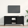 Mueble de TV  Negro Roble 102x35x50 cm Madera de calidad 4