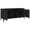Mueble de TV  Negro Roble 102x35x50 cm Madera de calidad 5