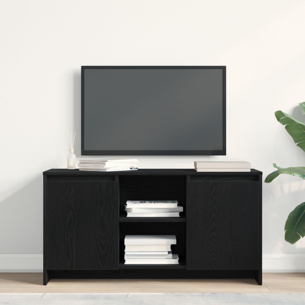 Mueble para TV  Negro Roble 102x37.5x52.5 cm Madera Elaborada D