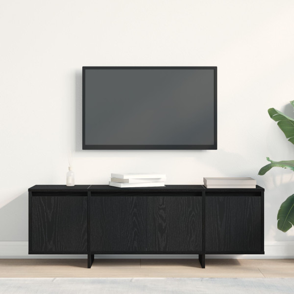 Mueble de TV  Negro Roble 120x30x40.5 cm Madera Compuesta D