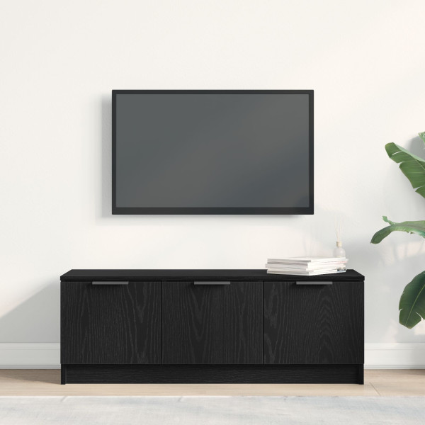 Mueble de TV  Negro Roble 102x35x36.5 cm Madera elaborada M 4