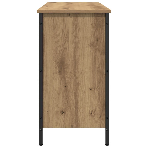 mueble de TV  Negro Roble 101x35x65 cm Madera Técnica y Acero M 5