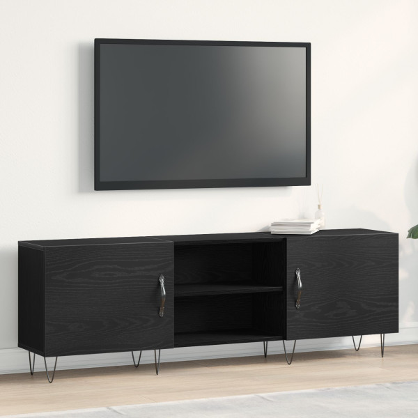 mueble para TV  Negro Roble 150x30x50 cm Madera elaborada D