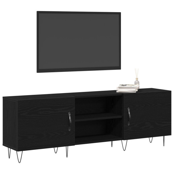 mueble para TV  Negro Roble 150x30x50 cm Madera elaborada M 3