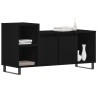 Mueble de TV  Negro Roble 100x35x55 cm Madera elaborada 3