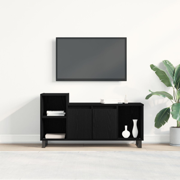 Mueble de TV  Negro Roble 100x35x55 cm Madera elaborada M 4