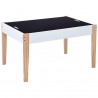 Mesa c/ quadro/arrumação desenho e cadeiras 3 pcs preto/branco 5