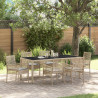 Conjunto de Jantar para Jardim 7 pcs Bege 190 x 90 x 75 cm 1
