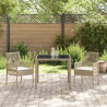 Conjunto de Jantar para Jardim 3 pcs Bege 90 x 90 x 75 cm 4