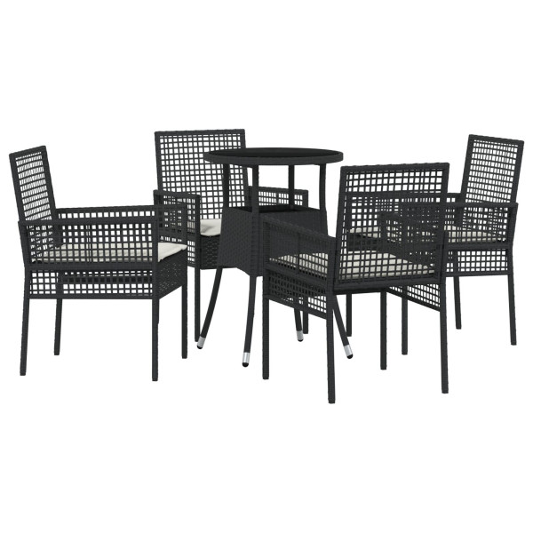 Conjunto de Muebles de Comedor  Juego de 5 Negro Poliratán M 2