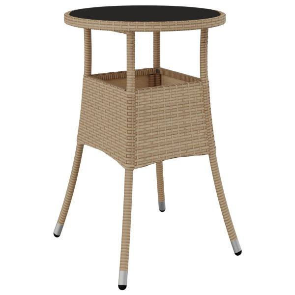 Conjunto de Jantar de 3 Peças Bege de Rattan M 5