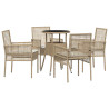 Juego de Muebles de Comedor  Conjunto de 5 Beige Rattan Duradero 2