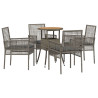 Conjunto de Muebles de Comedor  Conjunto de 5 Gris Ratán. Vidrio 2
