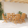 Conjunto de Comedor de Jardín de 7 Piezas de Madera Sólida de Teca 4