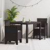 Conjunto de Comedor de Jardín  3 Piezas Marrón Resina Plástica 1
