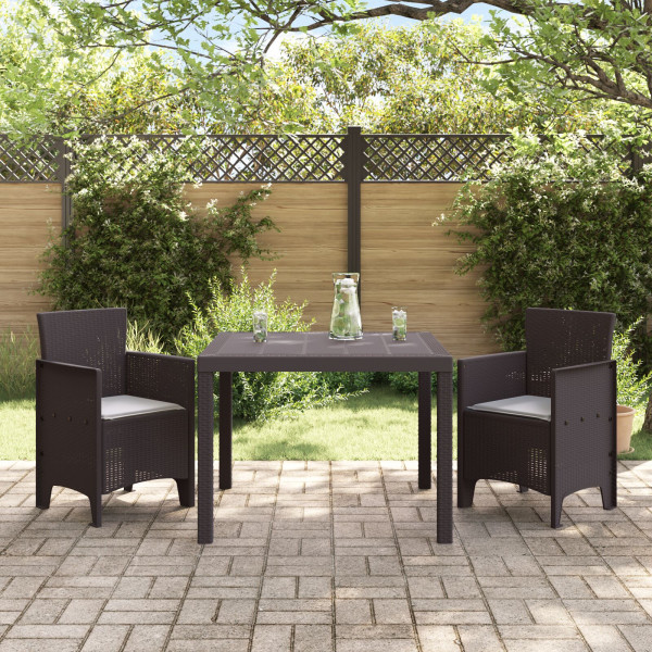Conjunto de Jantar para Jardim 3 pcs Castanho 100 x 100 x 73 cm M 3
